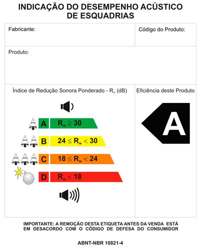 Selo de desempenho acústico das esquadrias